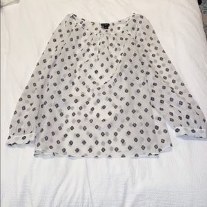 EUC J. Crew Factory black & white blouse